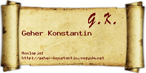 Geher Konstantin névjegykártya
